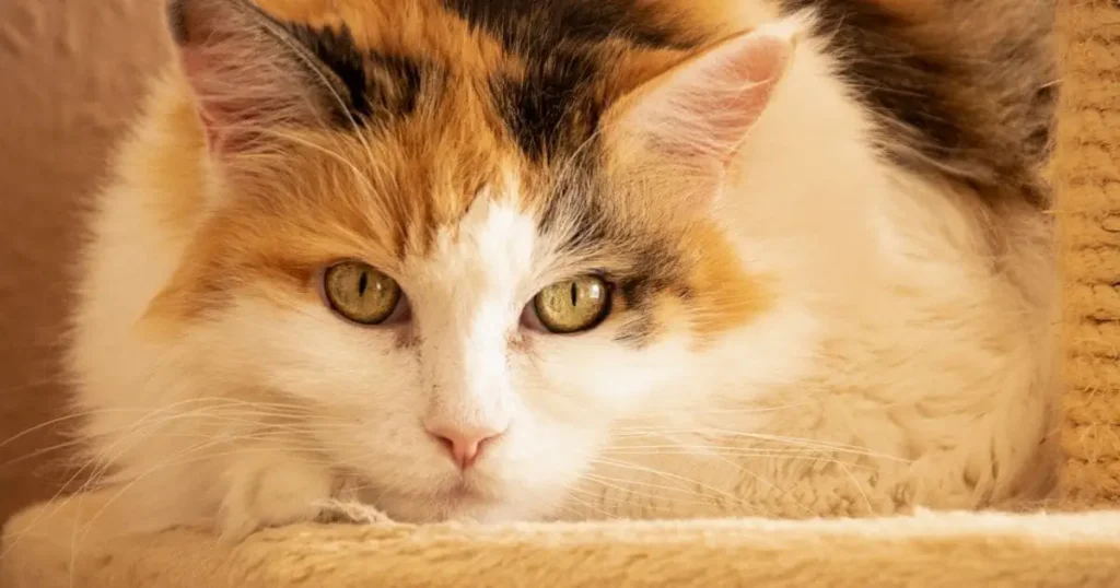 Calico Maine Coon eyes